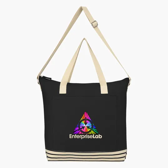 Recycled Cotton Tote Bag with Zippered Closure