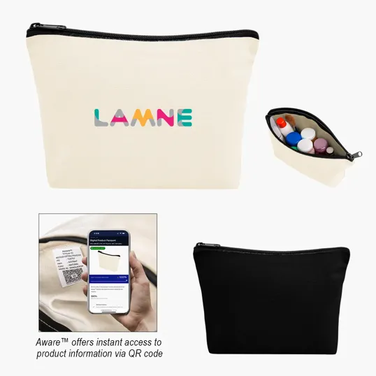 Aware™ Recycled Cotton Zip Pouch, 10 Oz. — view 5