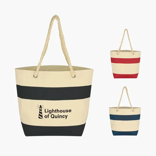Cruising Cotton Canvas Tote Bag with Rope Handles — view 3