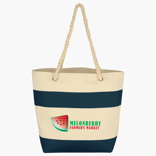 Cruising Cotton Canvas Tote Bag with Rope Handles