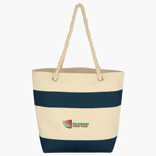 Cruising Cotton Canvas Tote Bag with Rope Handles — view 2