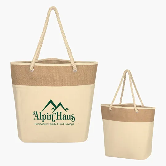 Burlap Rope Tote Bag — view 3