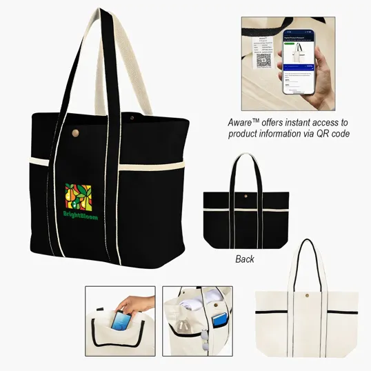 Aware™ Recycled Cotton Canvas Tote Bag — view 3