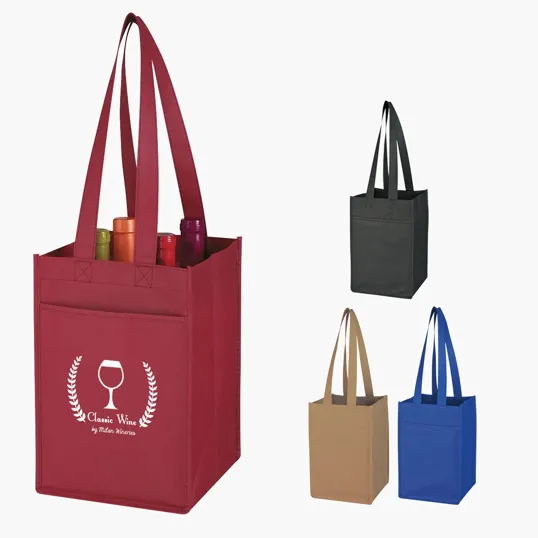 Non-Woven 4 Bottle Wine Tote Bag — view 3