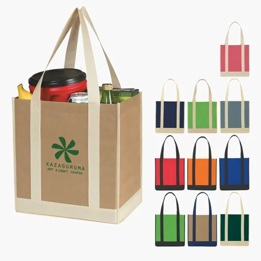 Non-Woven Two-Tone Shopper Tote Bag — view 6