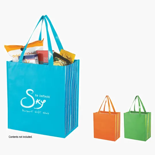 Shiny Laminated Non-Woven Tropic Shopper Tote Bag