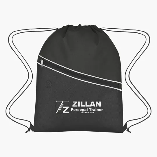 Non-Woven Two-Tone Sports Pack with Zippered Pocket — view 5