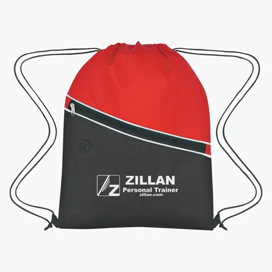Non-Woven Two-Tone Sports Pack with Zippered Pocket — view 7