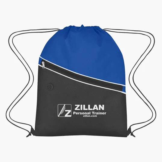 Non-Woven Two-Tone Sports Pack with Zippered Pocket — view 8