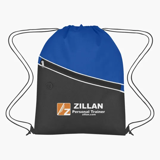 Non-Woven Two-Tone Sports Pack with Zippered Pocket — view 4
