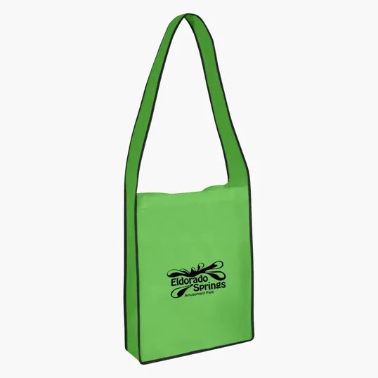 Non-Woven Messenger Tote Bag with Hook and Loop Closure — view 2