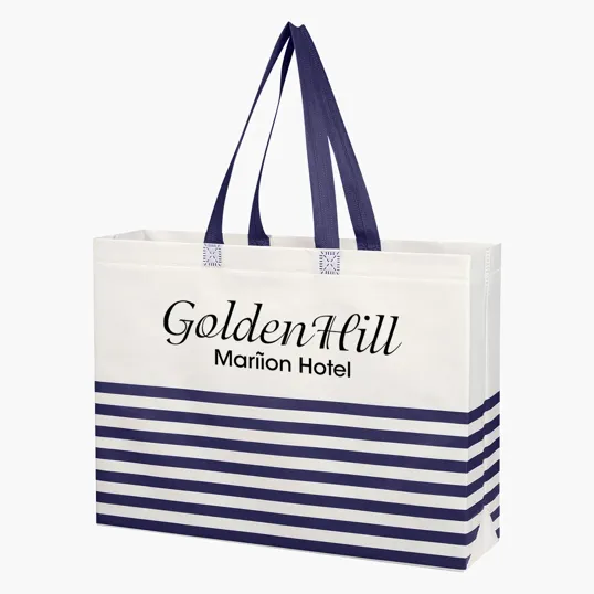 Non-Woven Horizontal Stripe Tote Bag — view 7