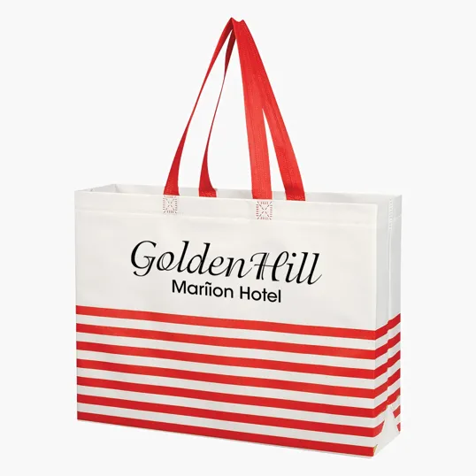 Non-Woven Horizontal Stripe Tote Bag — view 8
