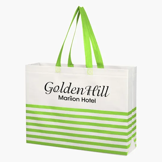 Non-Woven Horizontal Stripe Tote Bag — view 10