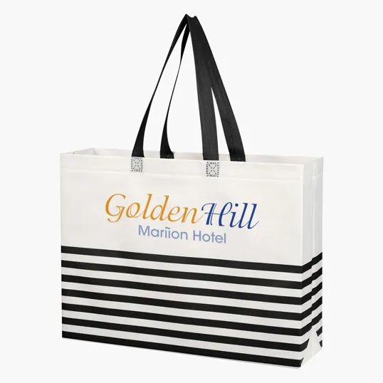 Non-Woven Horizontal Stripe Tote Bag