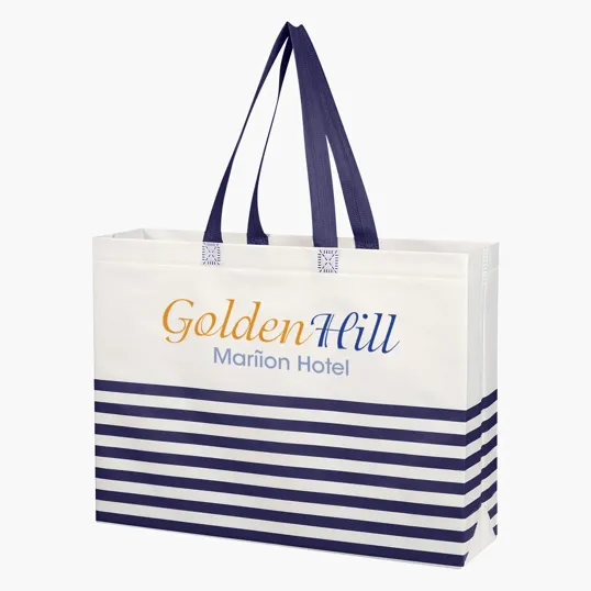 Non-Woven Horizontal Stripe Tote Bag — view 2