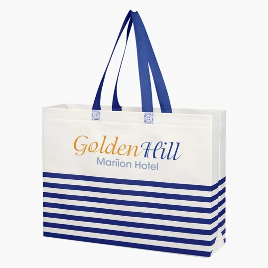 Non-Woven Horizontal Stripe Tote Bag — view 4