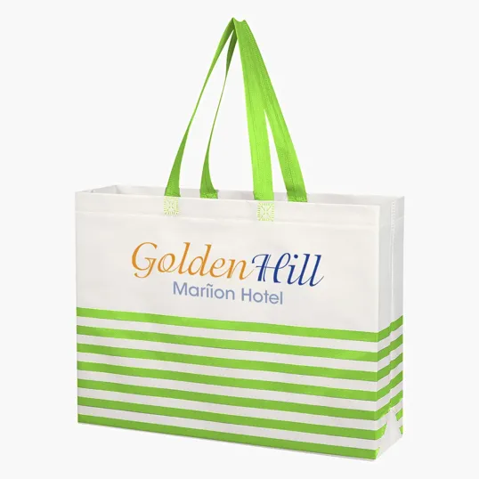 Non-Woven Horizontal Stripe Tote Bag — view 5