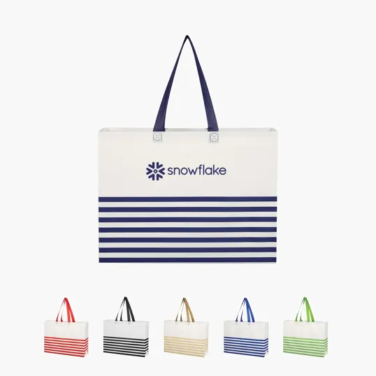 Non-Woven Horizontal Stripe Tote Bag — view 11