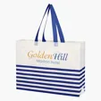 Non-Woven Horizontal Stripe Tote Bag — view 4