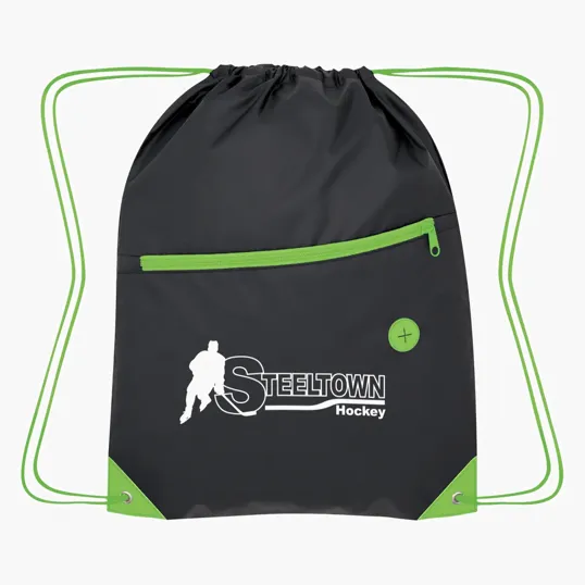 Color Pop Recycled Drawstring Bag — view 7