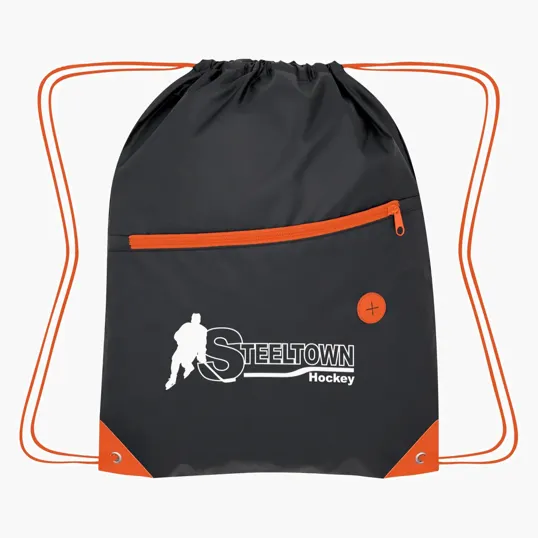 Color Pop Recycled Drawstring Bag — view 8