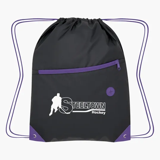 Color Pop Recycled Drawstring Bag — view 9
