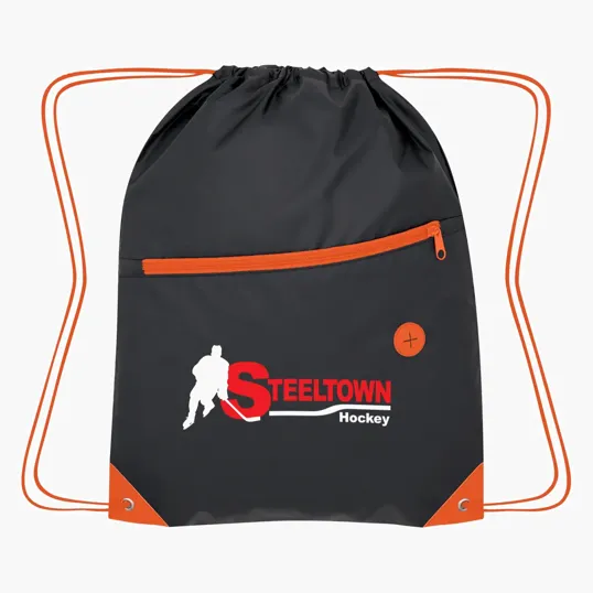 Color Pop Recycled Drawstring Bag — view 2
