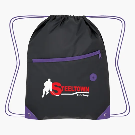 Color Pop Recycled Drawstring Bag — view 3