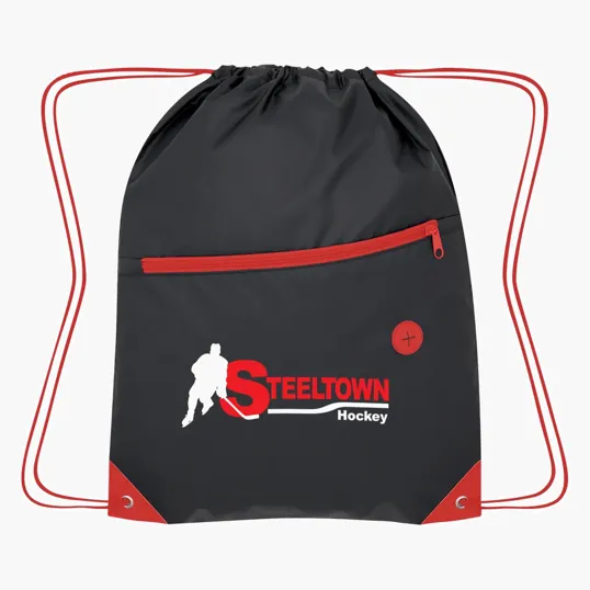 Color Pop Recycled Drawstring Bag — view 4