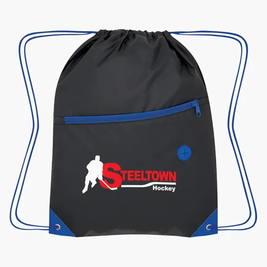 Color Pop Recycled Drawstring Bag — view 5