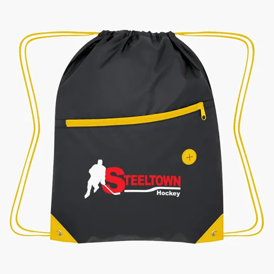 Color Pop Recycled Drawstring Bag — view 6