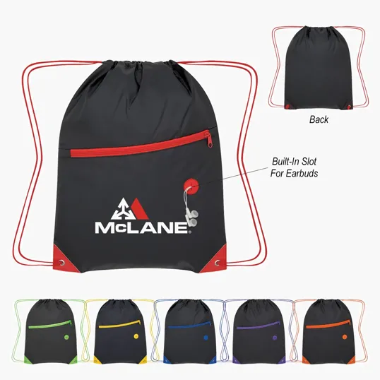Color Pop Recycled Drawstring Bag — view 13