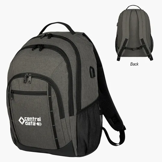 Reagan Heathered Laptop Backpack — view 3