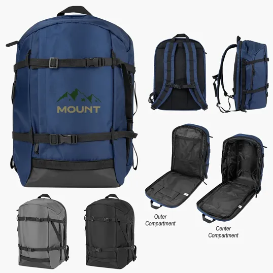 Travelers Laptop Backpack, 600D Oxford Polyester — view 2