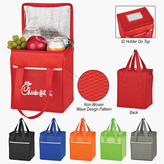 Wave Design Non-Woven Kooler Lunch Bag — view 13