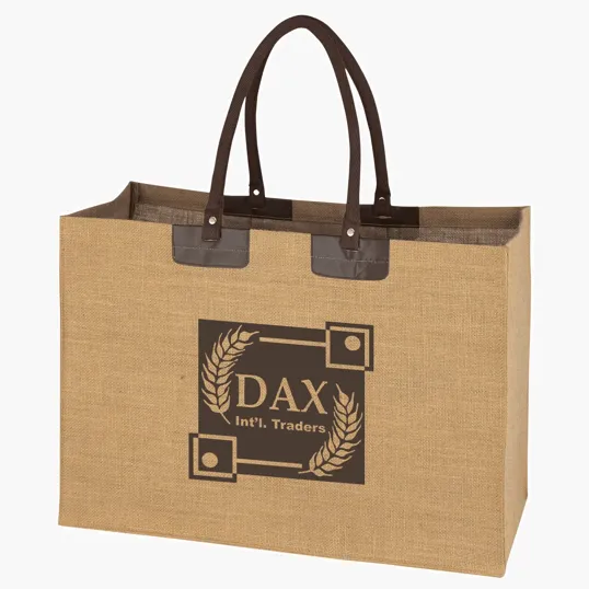 Jumbo Jute Tote Bag with Inside Pocket — view 2