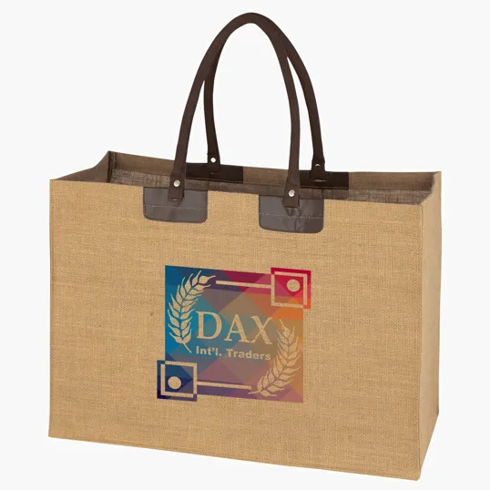 Jumbo Jute Tote Bag with Inside Pocket
