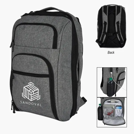 Heathered RFID Laptop Backpack & Briefcase — view 4