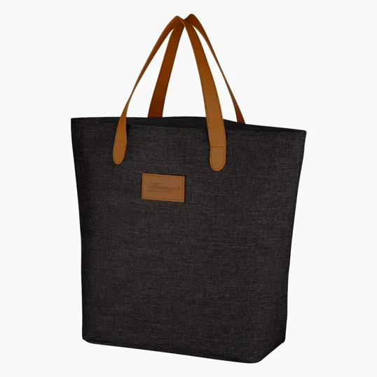 Heathered Collection Tote Bag with Leatherette Handles — view 7