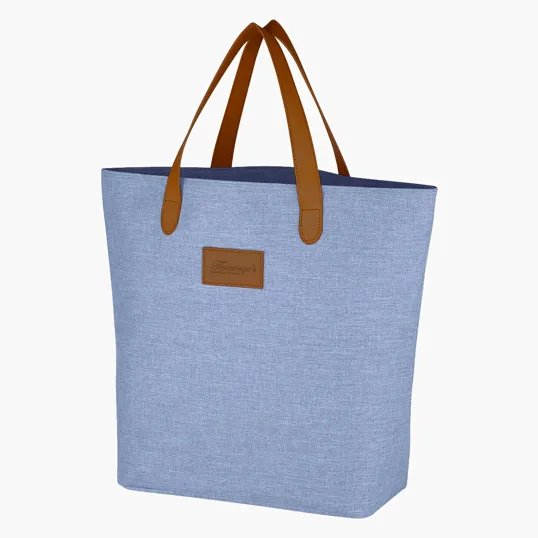 Heathered Collection Tote Bag with Leatherette Handles — view 8