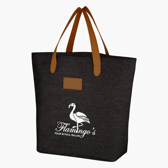 Heathered Collection Tote Bag with Leatherette Handles — view 2