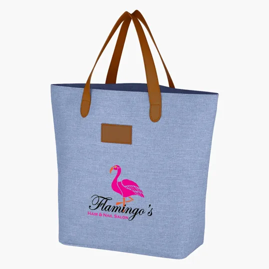 Heathered Collection Tote Bag with Leatherette Handles — view 3