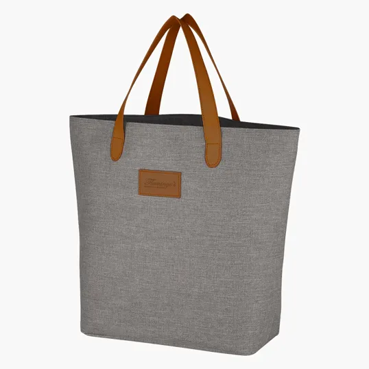 Heathered Collection Tote Bag with Leatherette Handles — view 10
