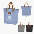Heathered Collection Tote Bag with Leatherette Handles — view 9