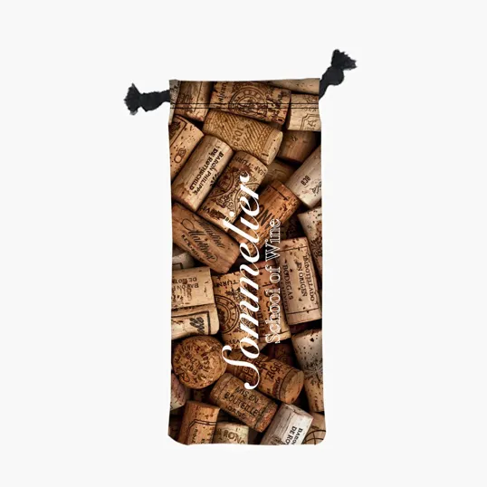 Wine Drawstring Bag, 6" x 15.5"