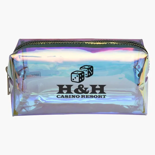 Hologram Vanity Bag with Gold Zipper