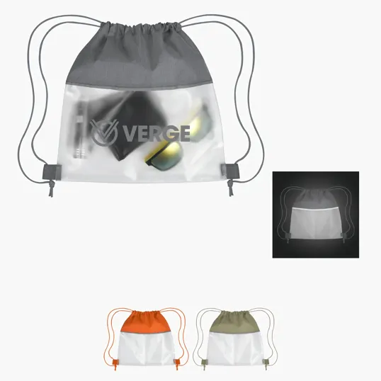 Reflective Heathered Frost Drawstring Bag — view 2
