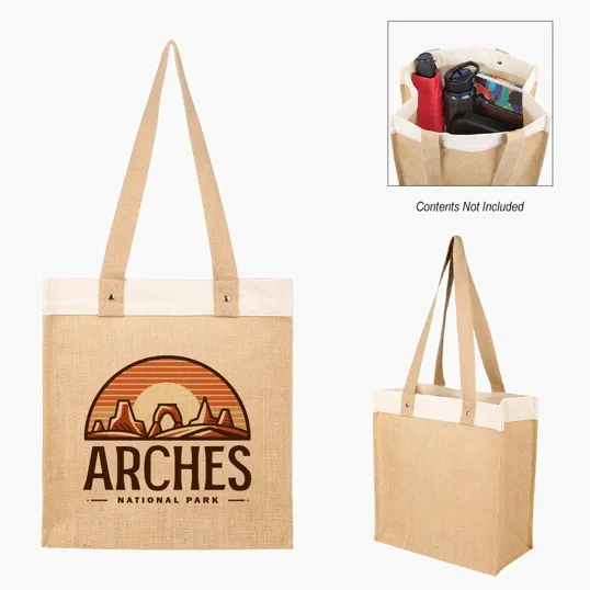 12 Oz. Recycled Cotton & Jute Tote Bag