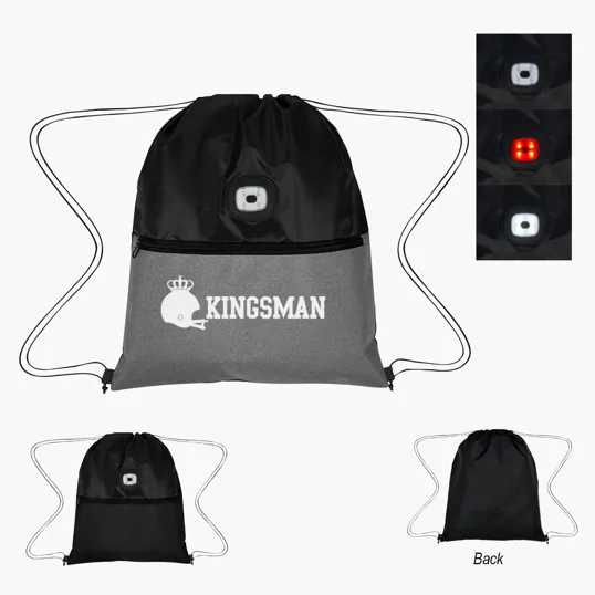 COB Light Up Heathered Drawstring Bag — view 2